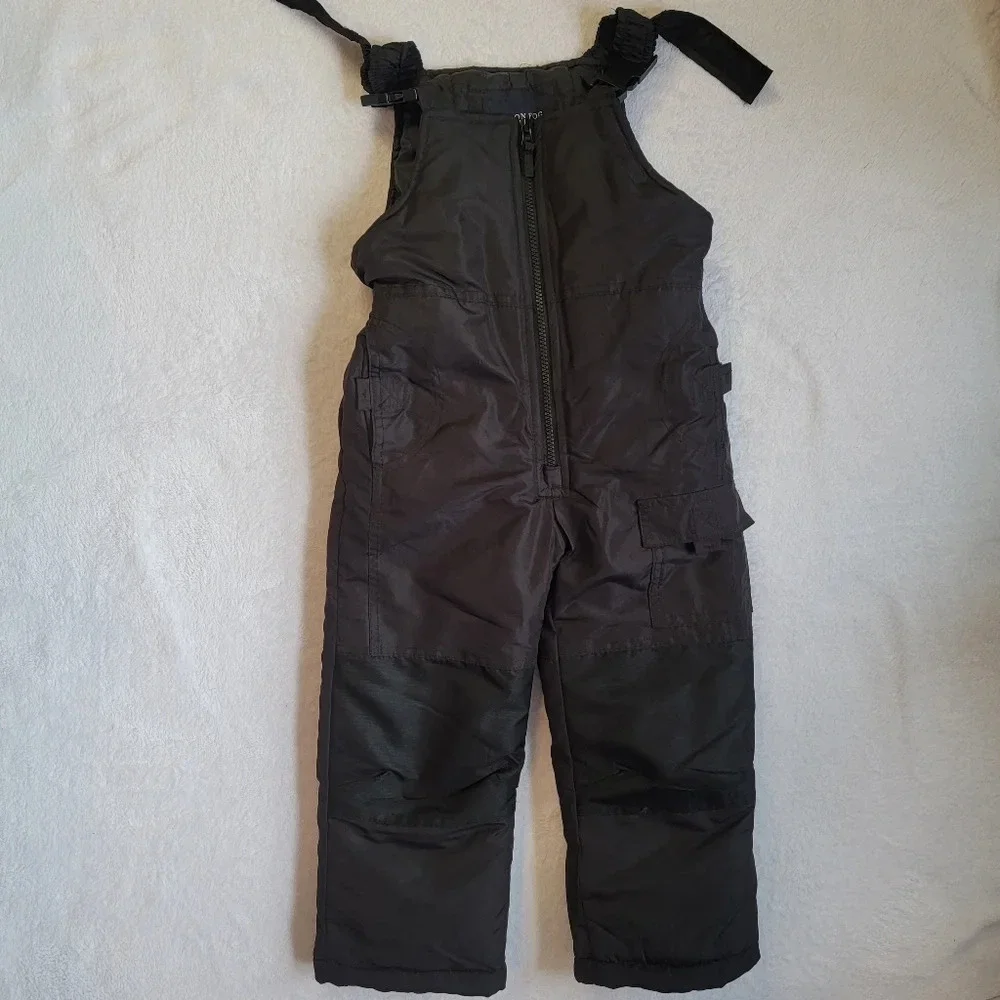 London Fog Kids Snow Bib Overalls Pants Black Size S 4
